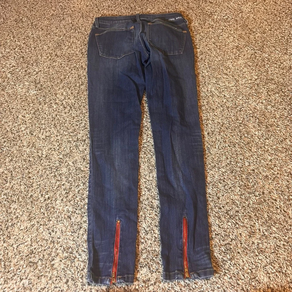 ETIENNE MARCEL Women Blue Denim Skinny Leg‎ Zipper Ankle Jeans Los Angeles Sz 29